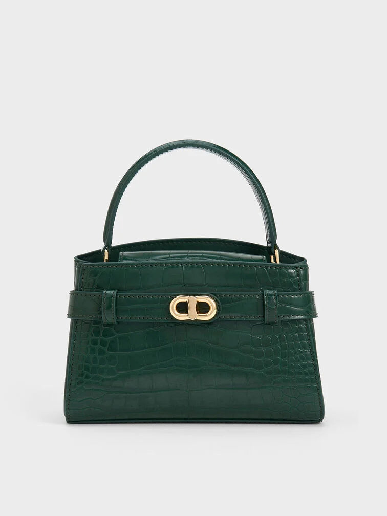 Aubrielle Croc-Effect Top Handle Bag